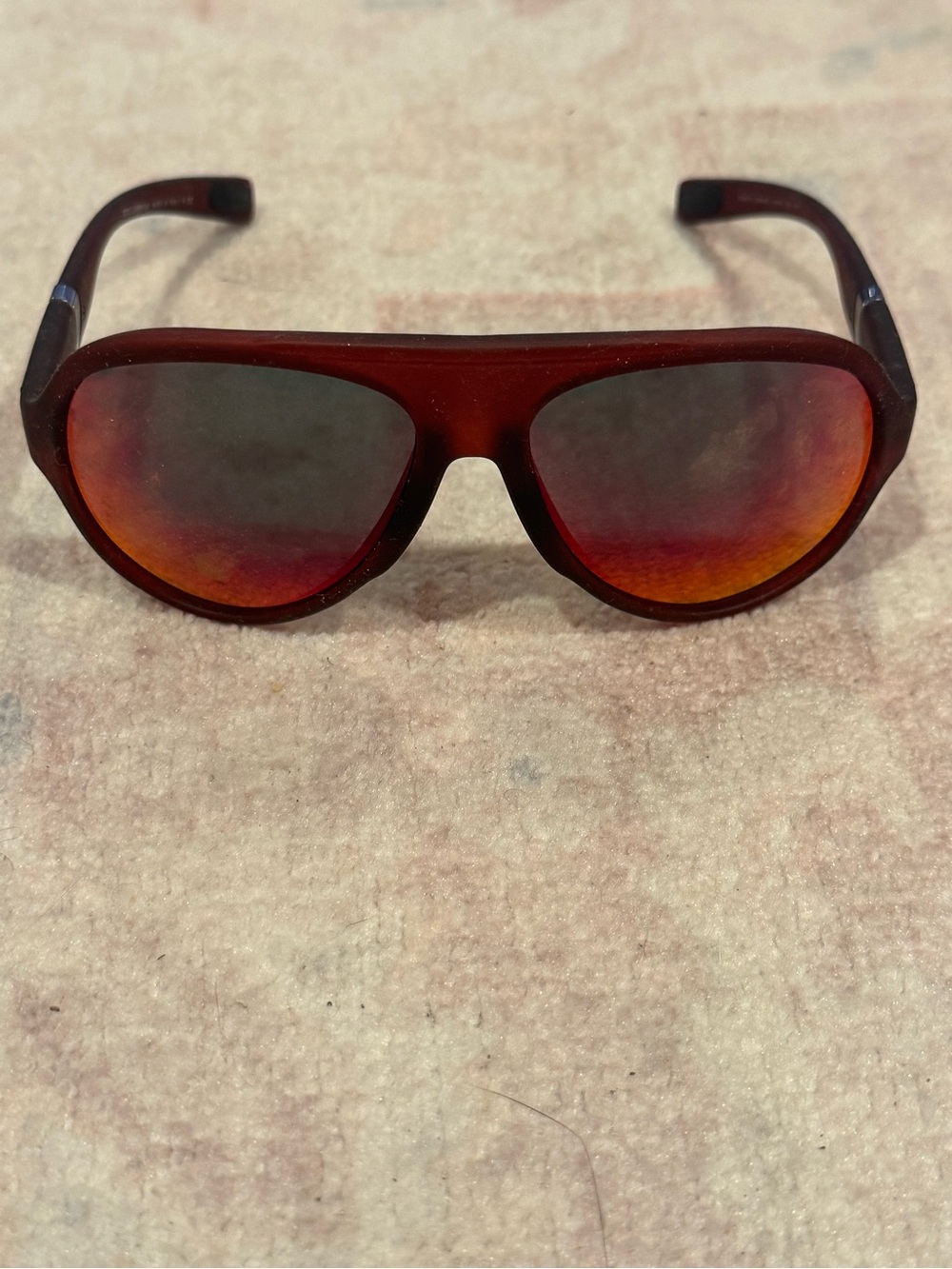 Dolce & Gabbana Red Aviator Sunglasses with Orange-Red Mirrored Lenses